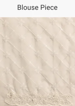 White Organza Saree With Cutdana And Sequin Embroidery