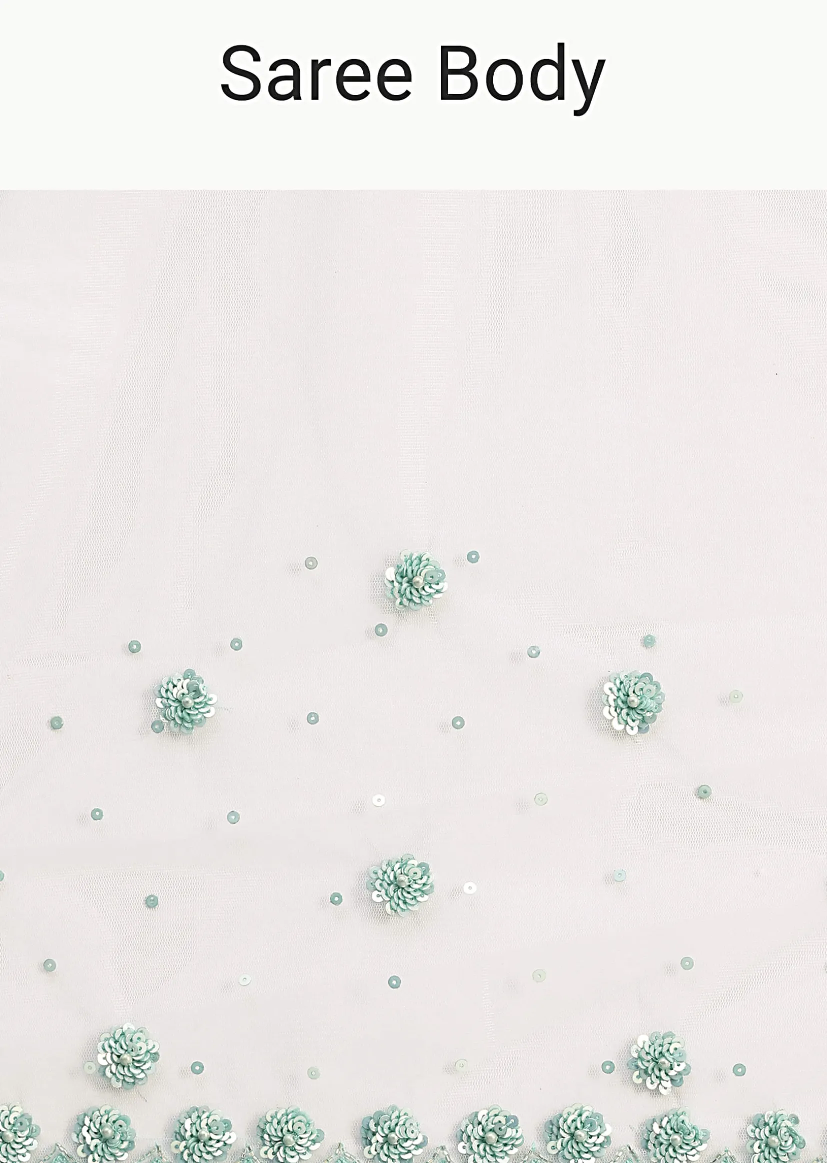 White Sequin Embellished Saree With Unstitched Blouse