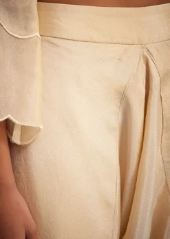 White Tissue Embroidered Dhoti Set