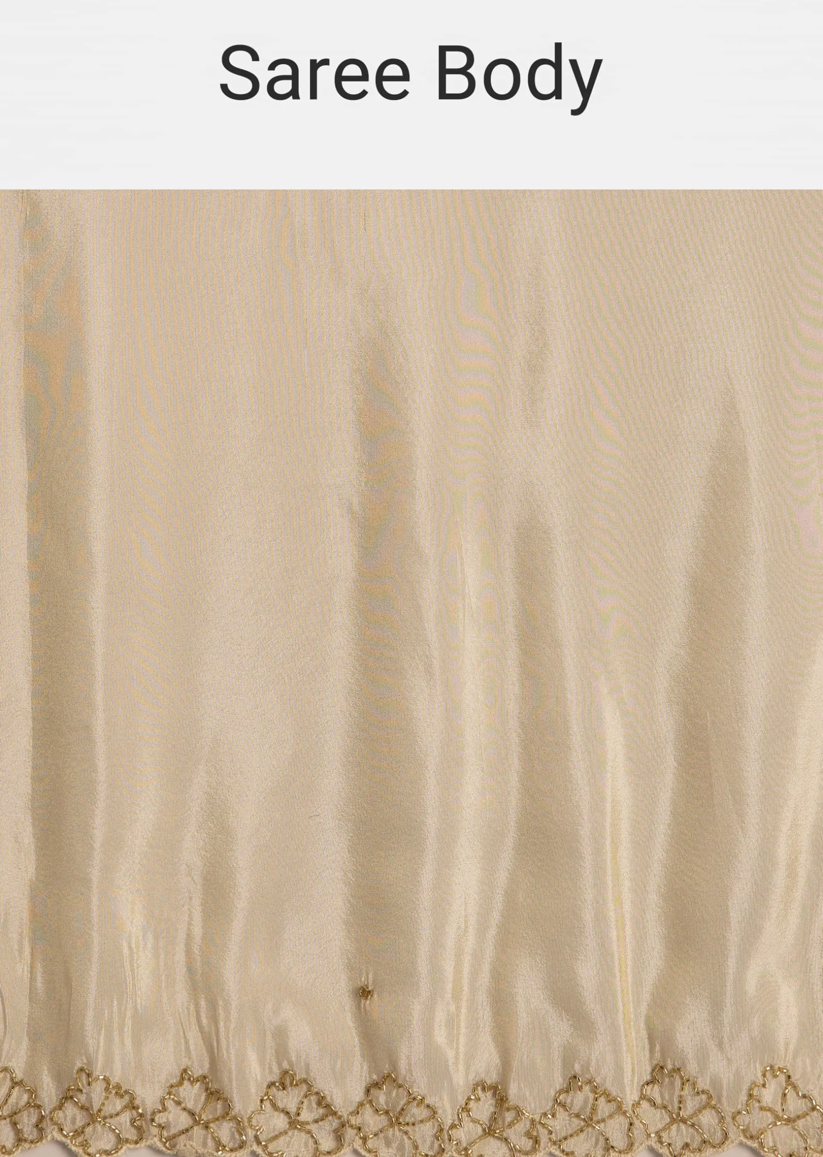 White Tissue Saree With Cutdana And Beads Scallop Border