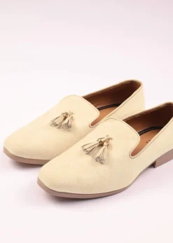 White Velvet Tassel Jutti