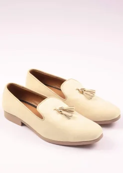 White Velvet Tassel Jutti