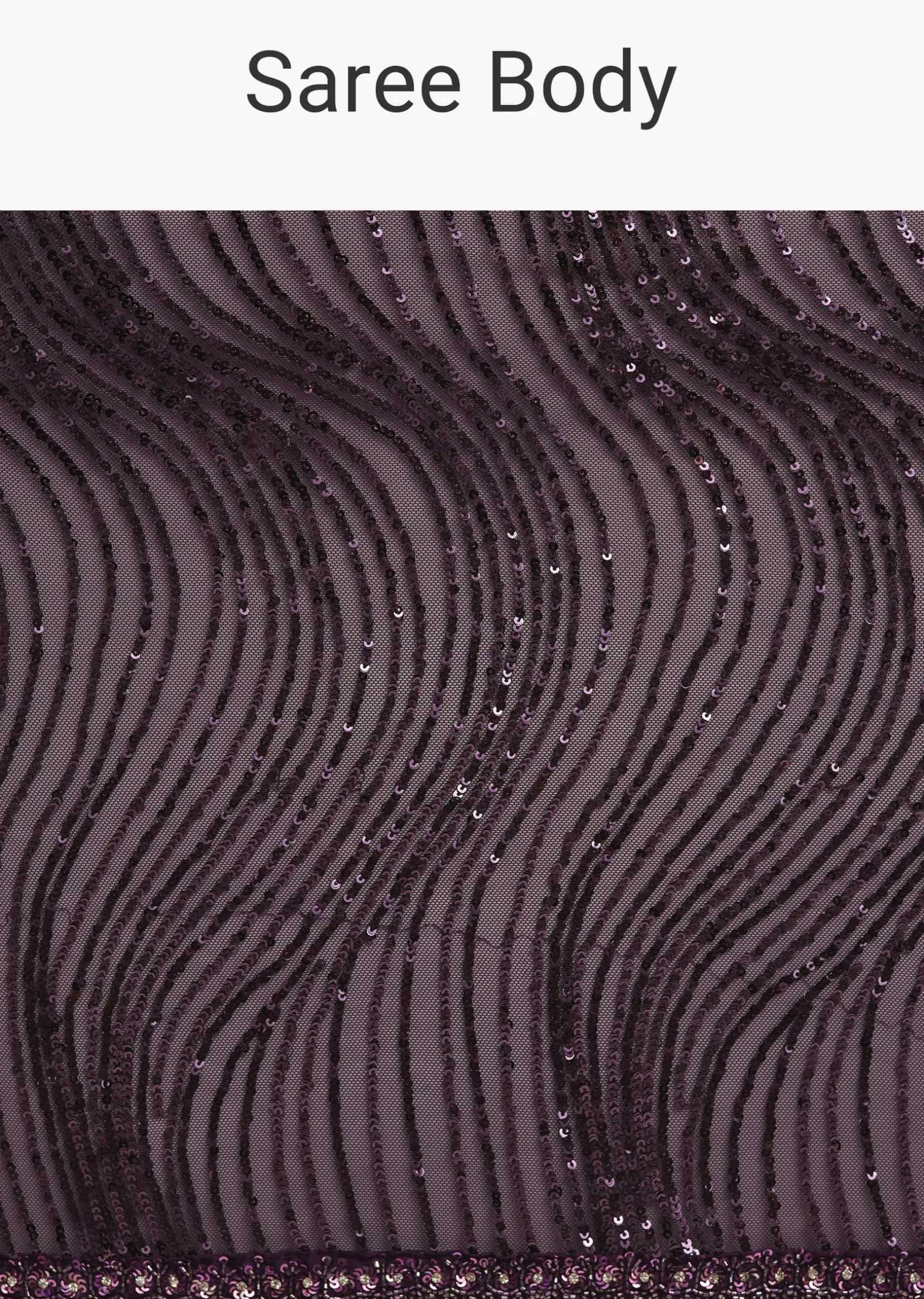 Wine Purple Sequins Saree With An Embellished Border
