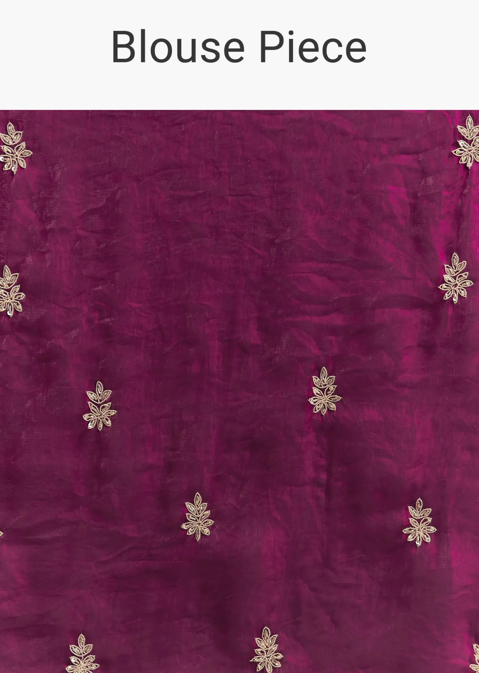 Wine Satin Sequins Saree With Zardosi Cutdana Embroidery And Scallop Border