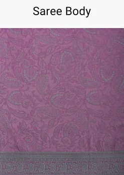 Wine South Resham Silk Saree With Woven Work And Unstitched Blouse Fabric