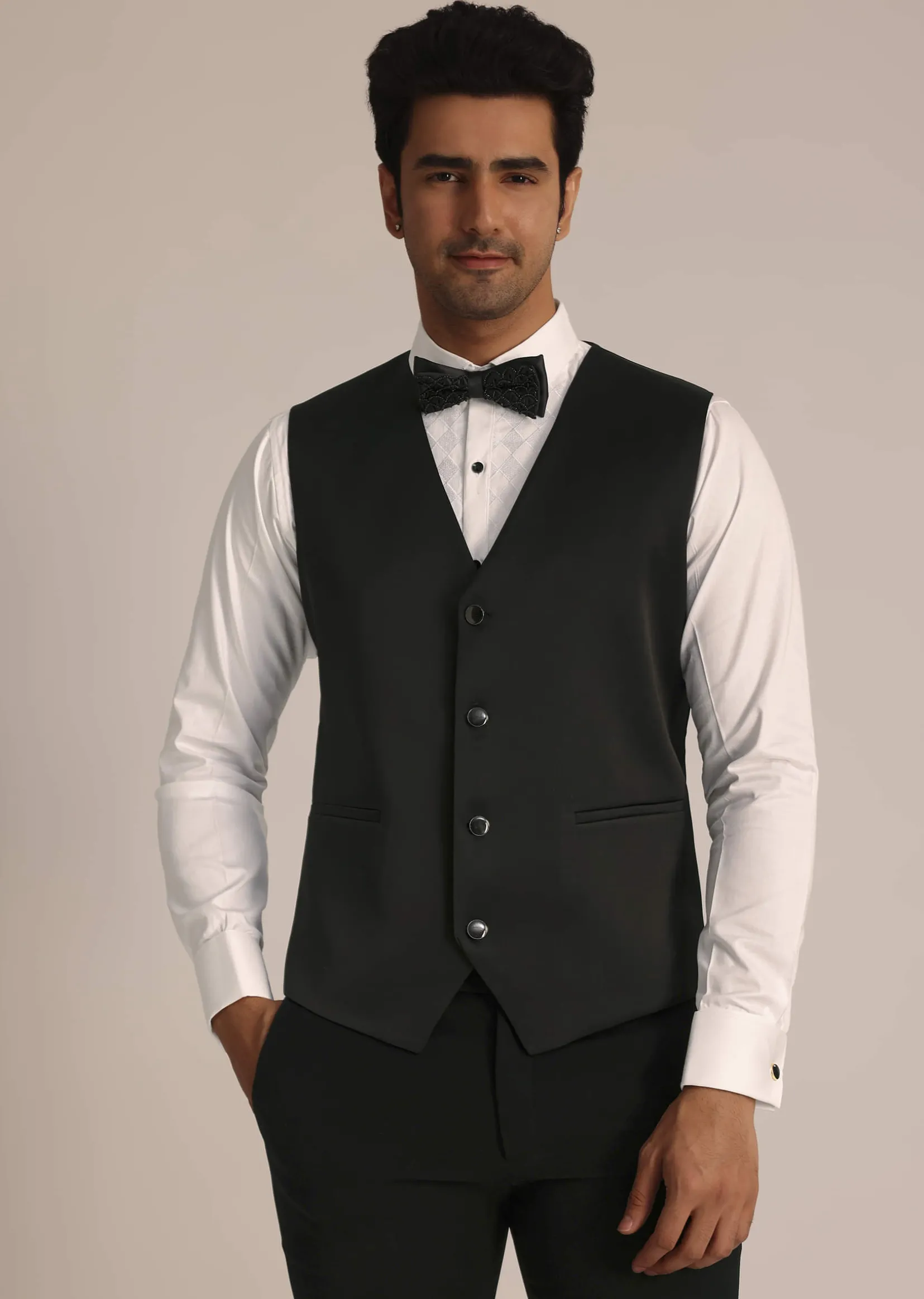 Wine Velvet Suit Set With Zardosi Detailing