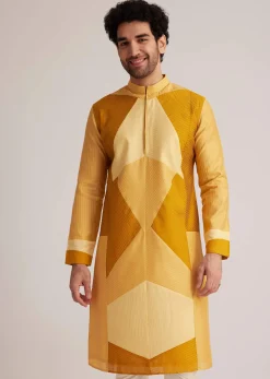 Yellow Abstract Kurta Set