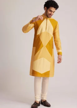Yellow Abstract Kurta Set
