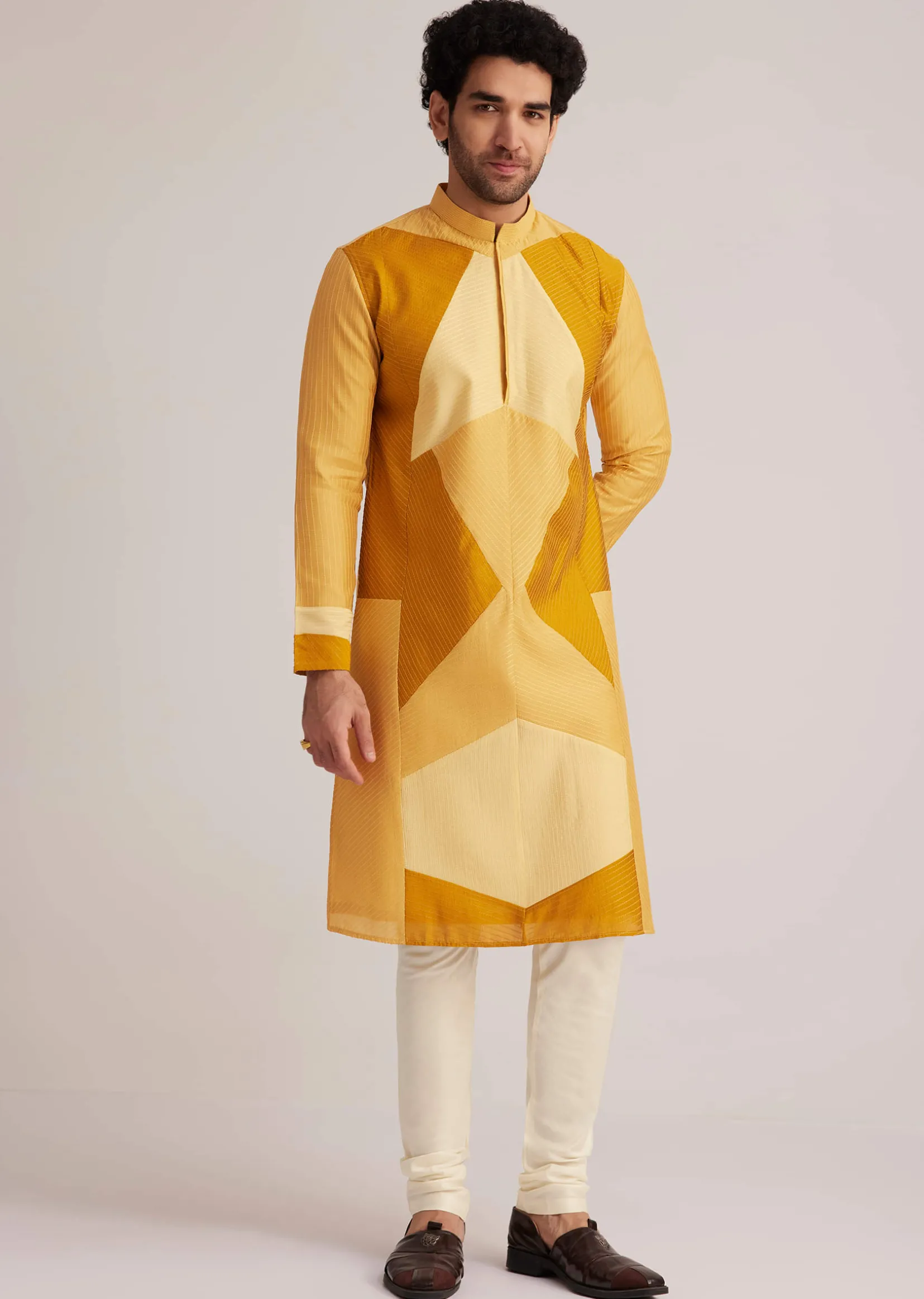 Yellow Abstract Kurta Set