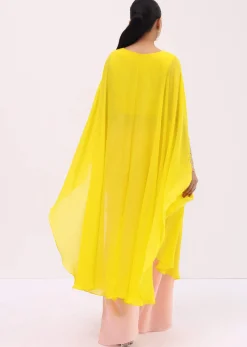 Yellow And Peach Georgette Kurta Palazzo