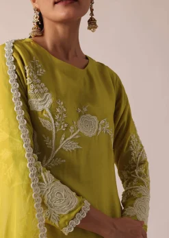Yellow Chanderi Silk Kurta Sharara Set
