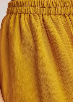 Yellow Chinon Kaftan Kurta Set With Zardosi And Thread Work