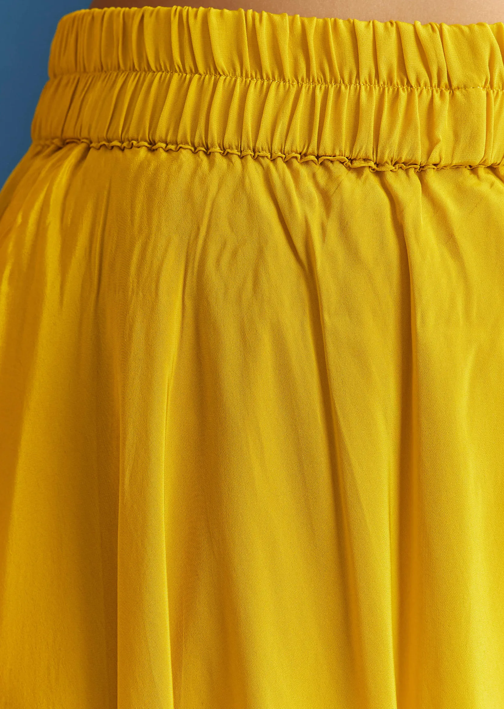 Yellow Chinon Kurta Palazzo Set With Choker Style Dupatta