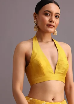 Yellow Dola Silk Leheriya Woven Saree With Gotta Patti Border