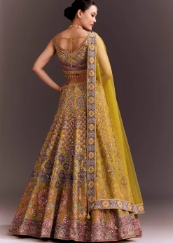 Yellow Embroidered Lehenga Set