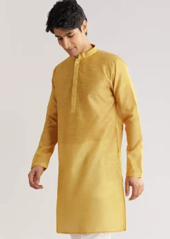 Yellow Floral Printed Jacket Kurta Set