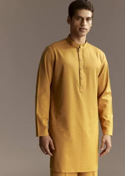 Yellow Kurta Jacket Set With Palazzo Pants