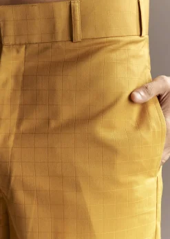 Yellow Kurta Jacket Set With Palazzo Pants