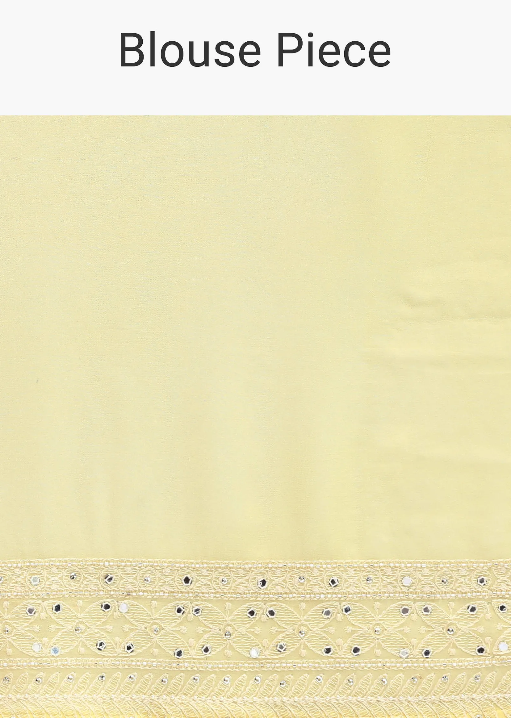 Yellow Lucknowi Chikankari Sequin Saree With Unstitched Blouse Piece