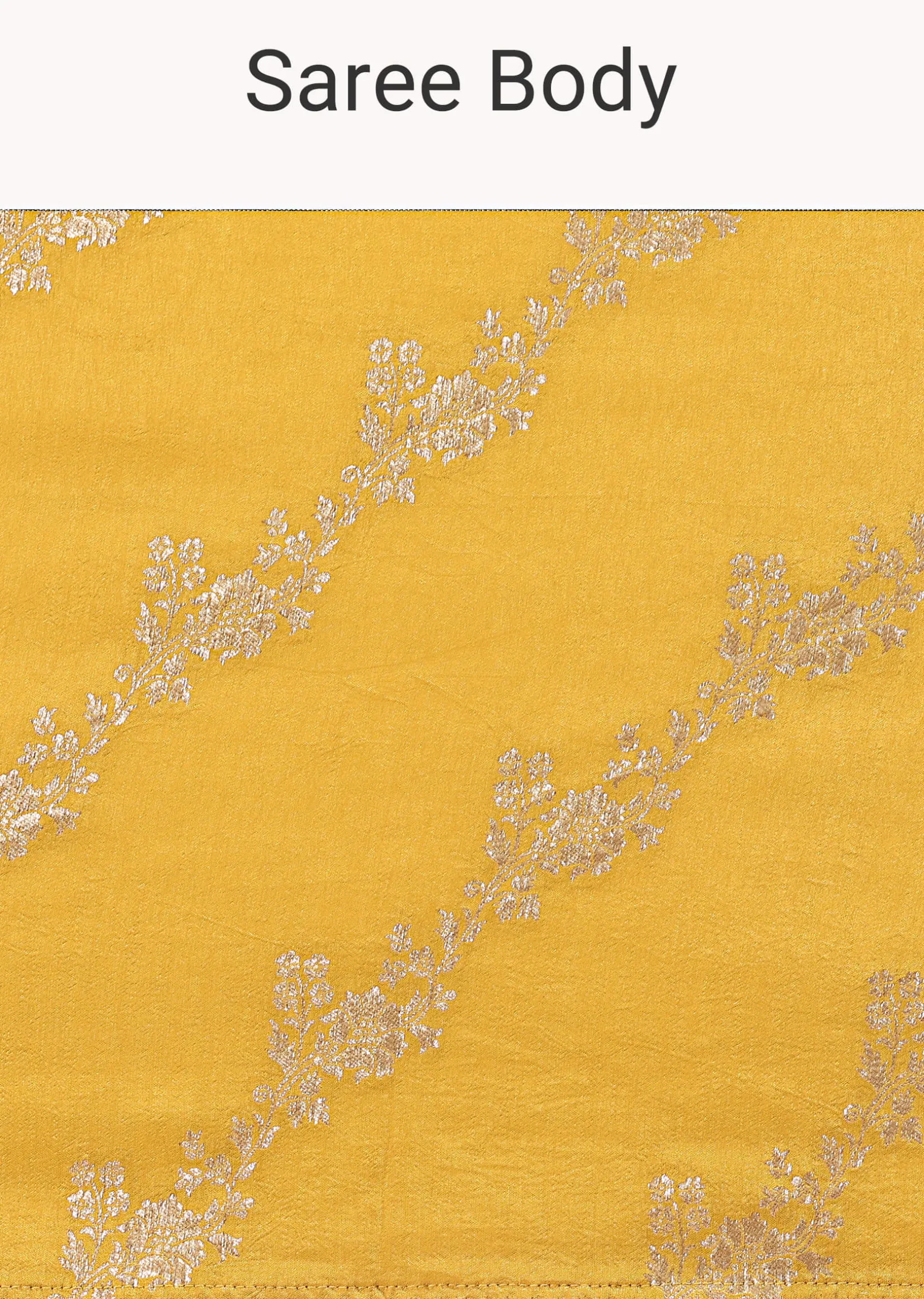 Yellow Lurex Dola Saree With Gold Beaded Embroidered Stitched Blouse