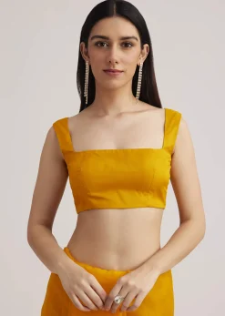 Yellow Organza Saree With Cutdana Embroidery