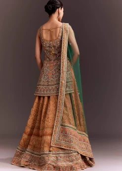 Yellow Printed and Mirror Embroidered Lehenga Set