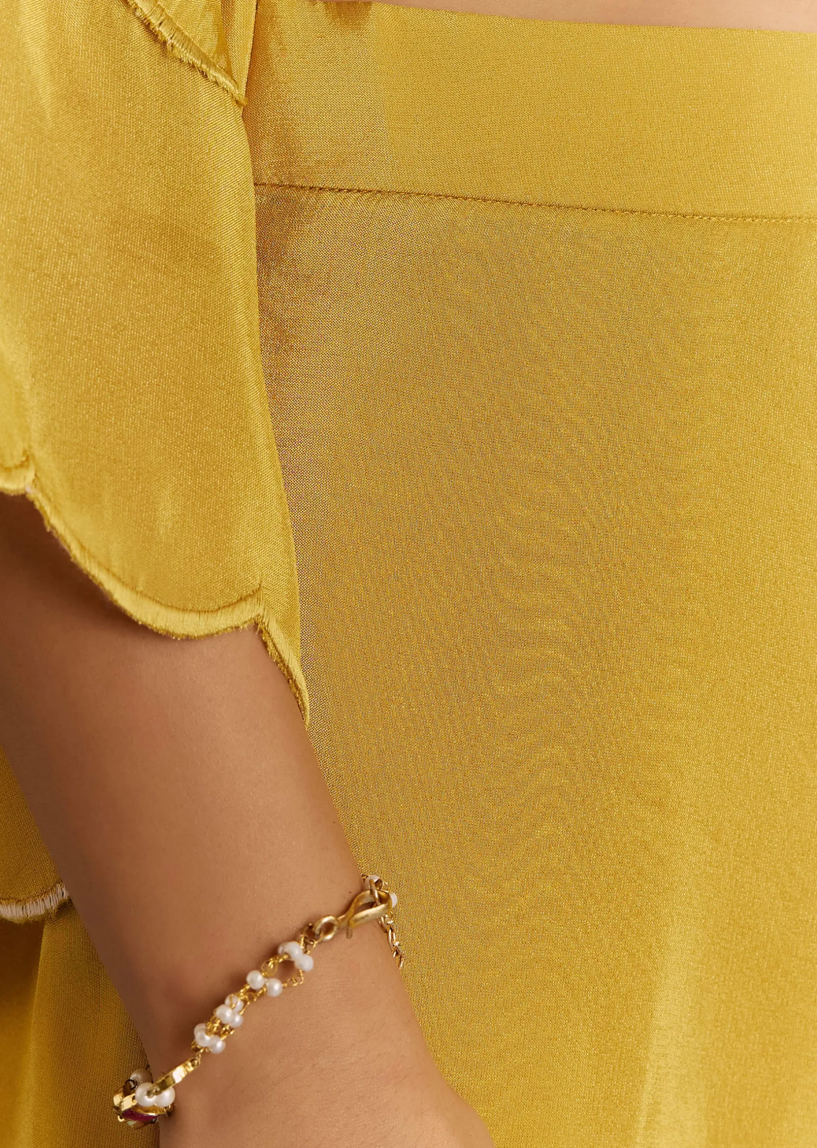 Yellow Resham Embroidered Kurta Dhoti Set With Draped Dupatta And Belt