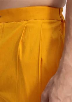 Yellow Shaded Sequin Zipper Kurta With Yellow Pants
