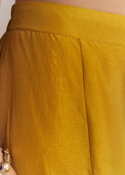Yellow Sharara Set With Zari Cape