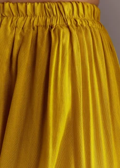 Yellow Silk Moti Sequin Embroidered Jacket Suit