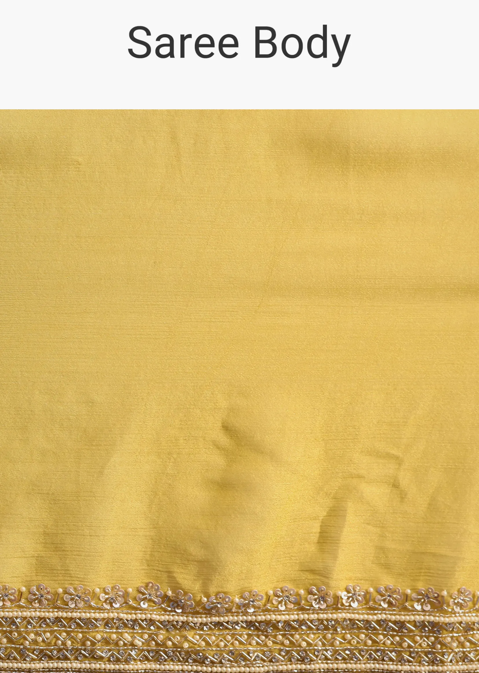Yellow Tissue Organza Saree With Embroidered Border And Unstitched Blouse