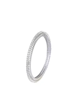 Zirconia 92.5 Sterling Silver Studded Bangles Set of 2